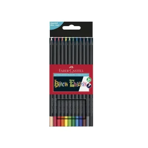 مداد رنگی 12 رنگ فابر کاستل مدل Black Edition با مغزی فوق نرم (SuperSoft)